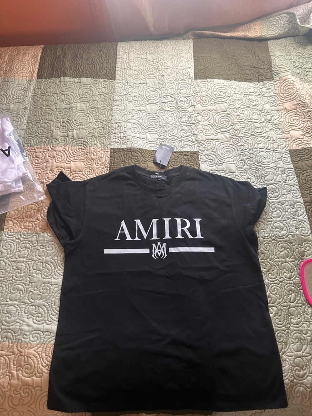 AMIRI Black and White Logo Crew Tee